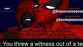 Spiderman with the addition of deadpool play adulterate