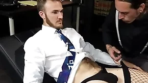 Fascinated crossdresser connected with fishnets barebacks inked currish