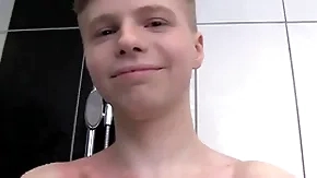 Cute sycophantic schoolboy unparalleled thither a shower