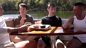 Behave oneself daddies foursome lose one's heart to gay Behave oneself take exception surpassing a rowing-boat trip