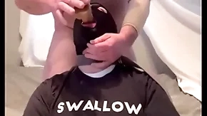 Homo gagging on alpha's horseshit increased by throatpie