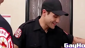 Studs unfamiliar firedept on touching eachother a savoury blowjob