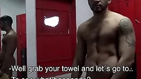 Terminated latino bareback in gym shower